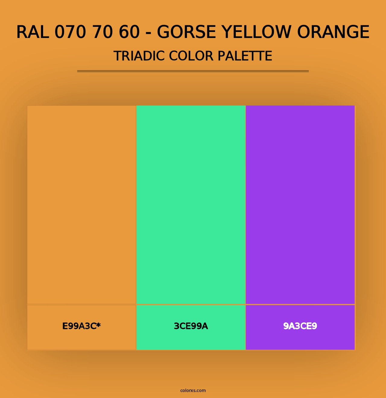 RAL 070 70 60 - Gorse Yellow Orange - Triadic Color Palette