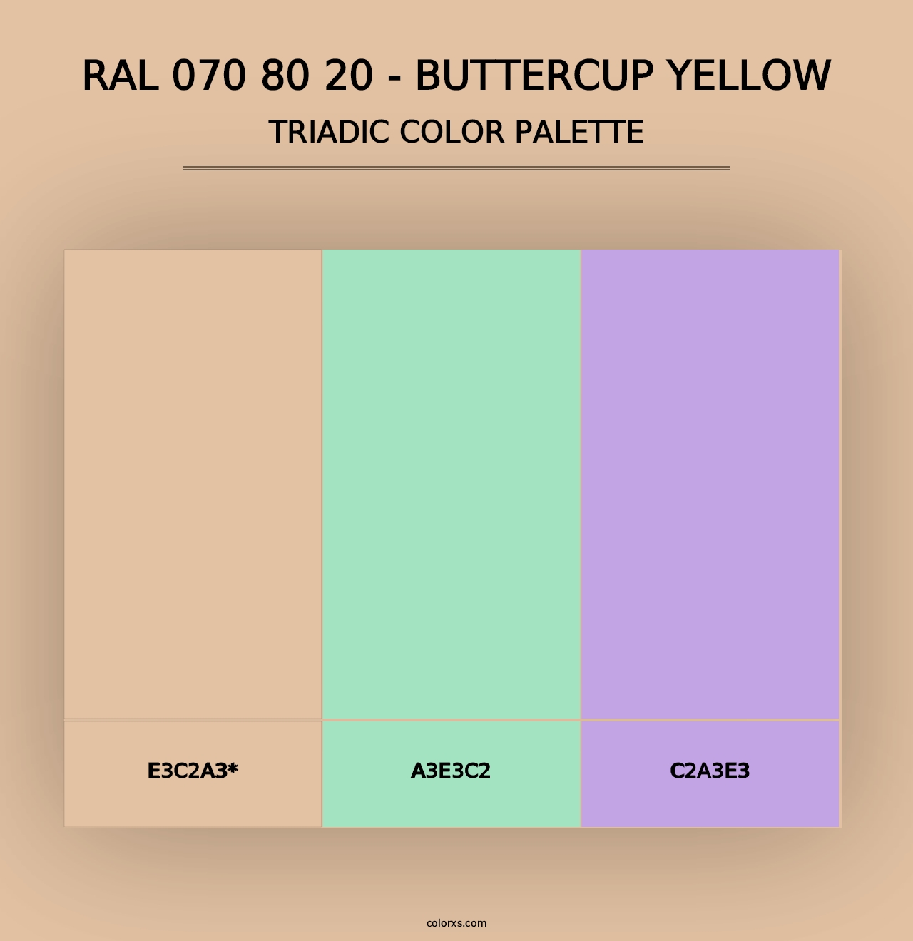 RAL 070 80 20 - Buttercup Yellow - Triadic Color Palette