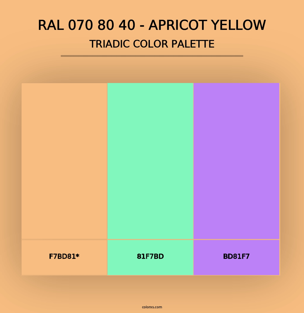 RAL 070 80 40 - Apricot Yellow - Triadic Color Palette