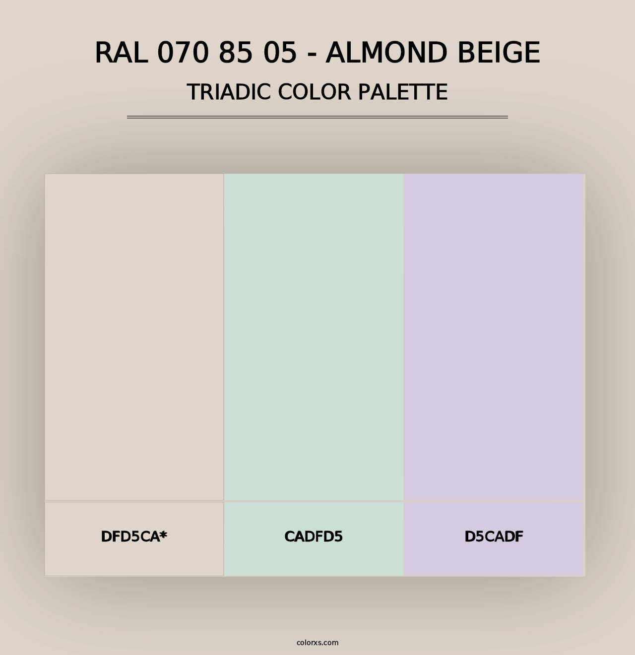 RAL 070 85 05 - Almond Beige - Triadic Color Palette