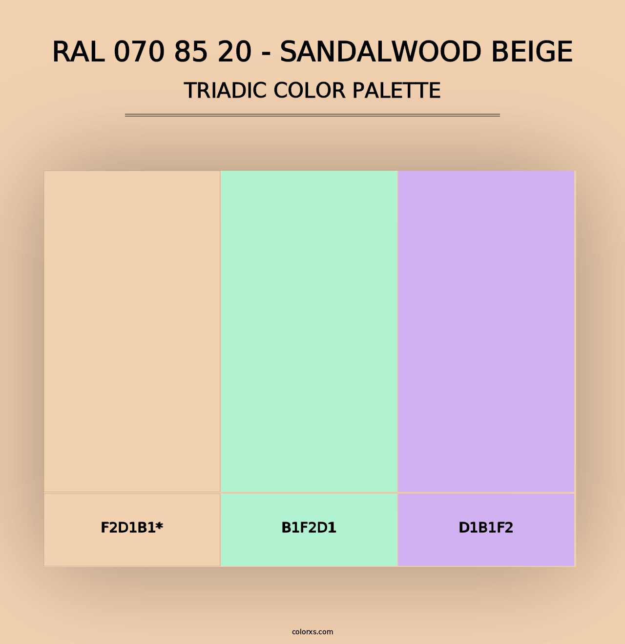 RAL 070 85 20 - Sandalwood Beige - Triadic Color Palette