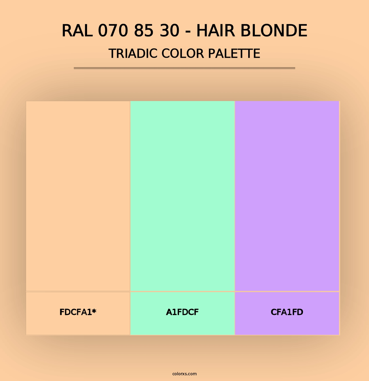 RAL 070 85 30 - Hair Blonde - Triadic Color Palette