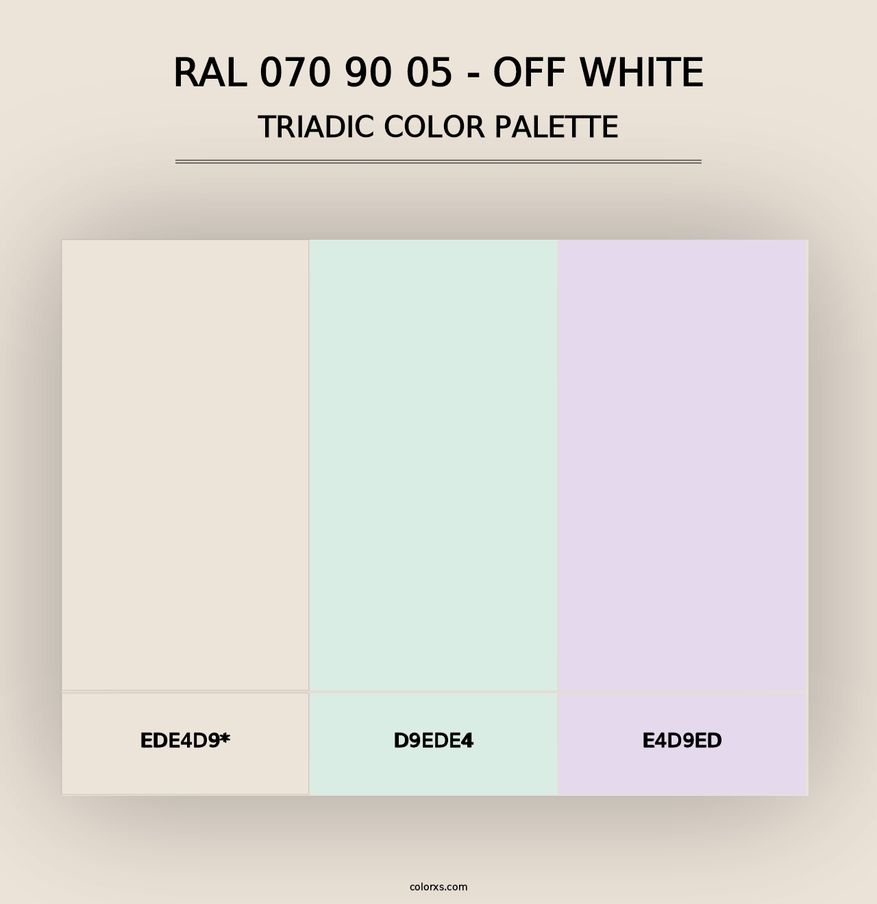 RAL 070 90 05 - Off White - Triadic Color Palette