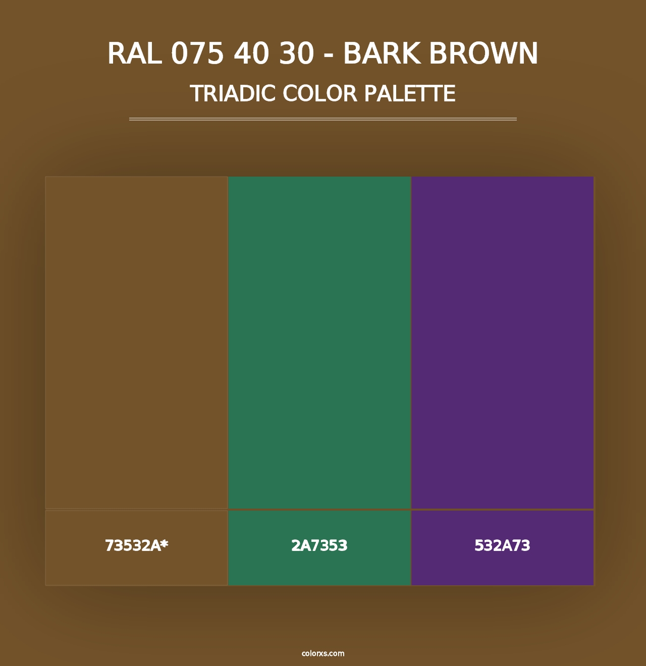 RAL 075 40 30 - Bark Brown - Triadic Color Palette