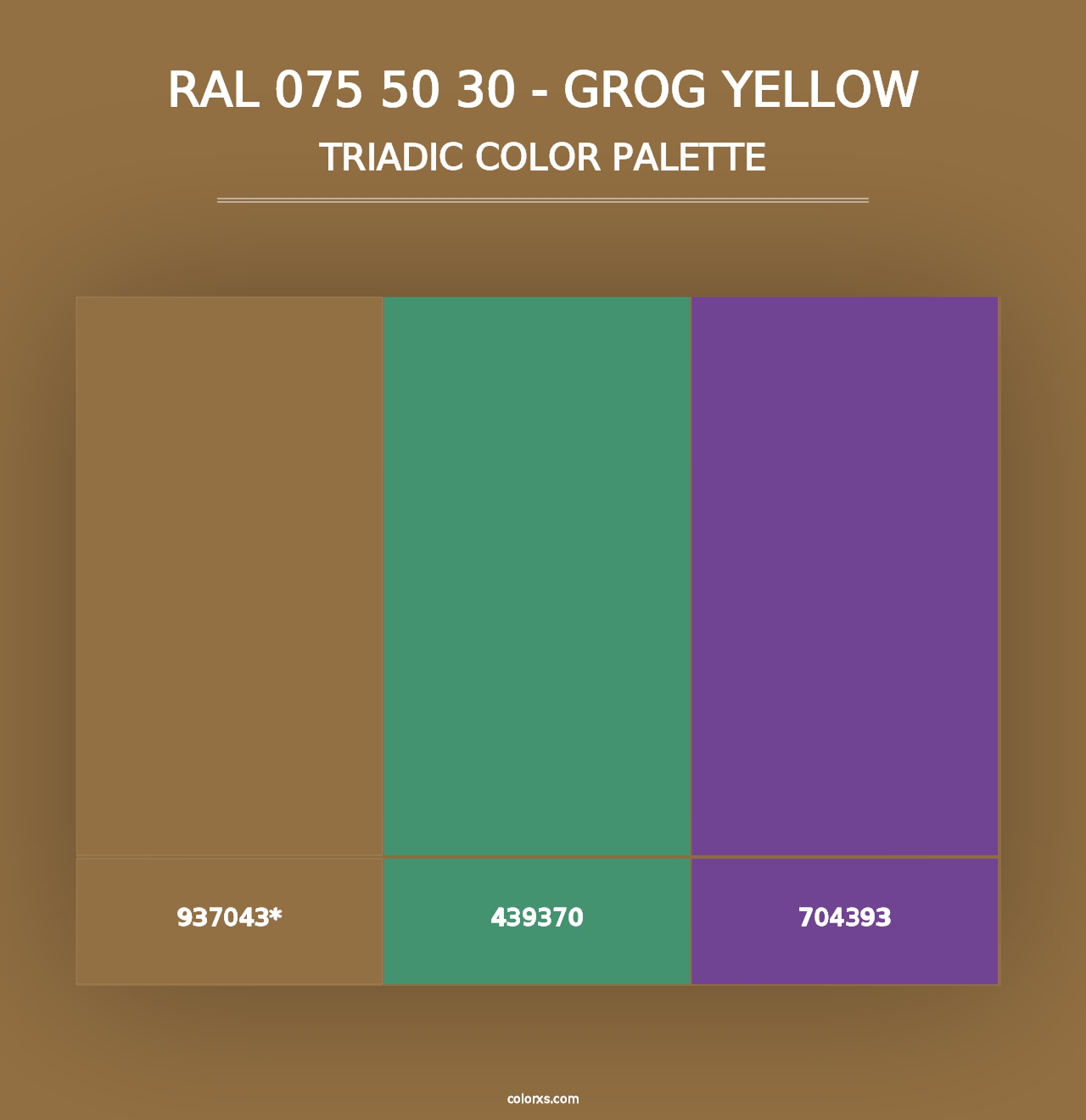 RAL 075 50 30 - Grog Yellow - Triadic Color Palette