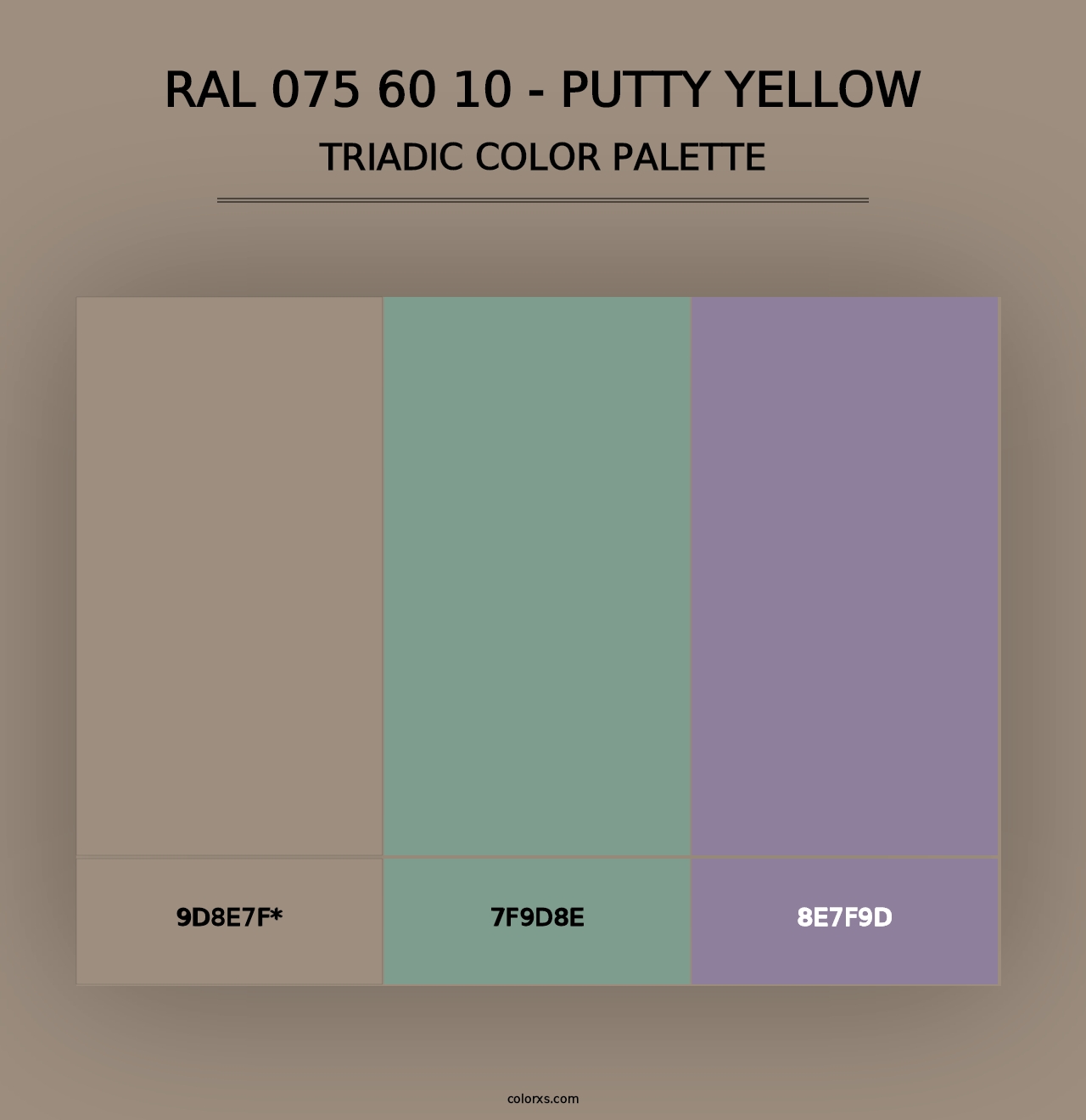 RAL 075 60 10 - Putty Yellow - Triadic Color Palette