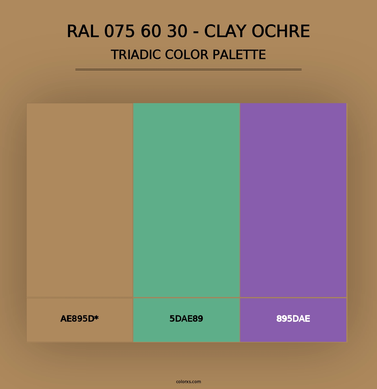 RAL 075 60 30 - Clay Ochre - Triadic Color Palette