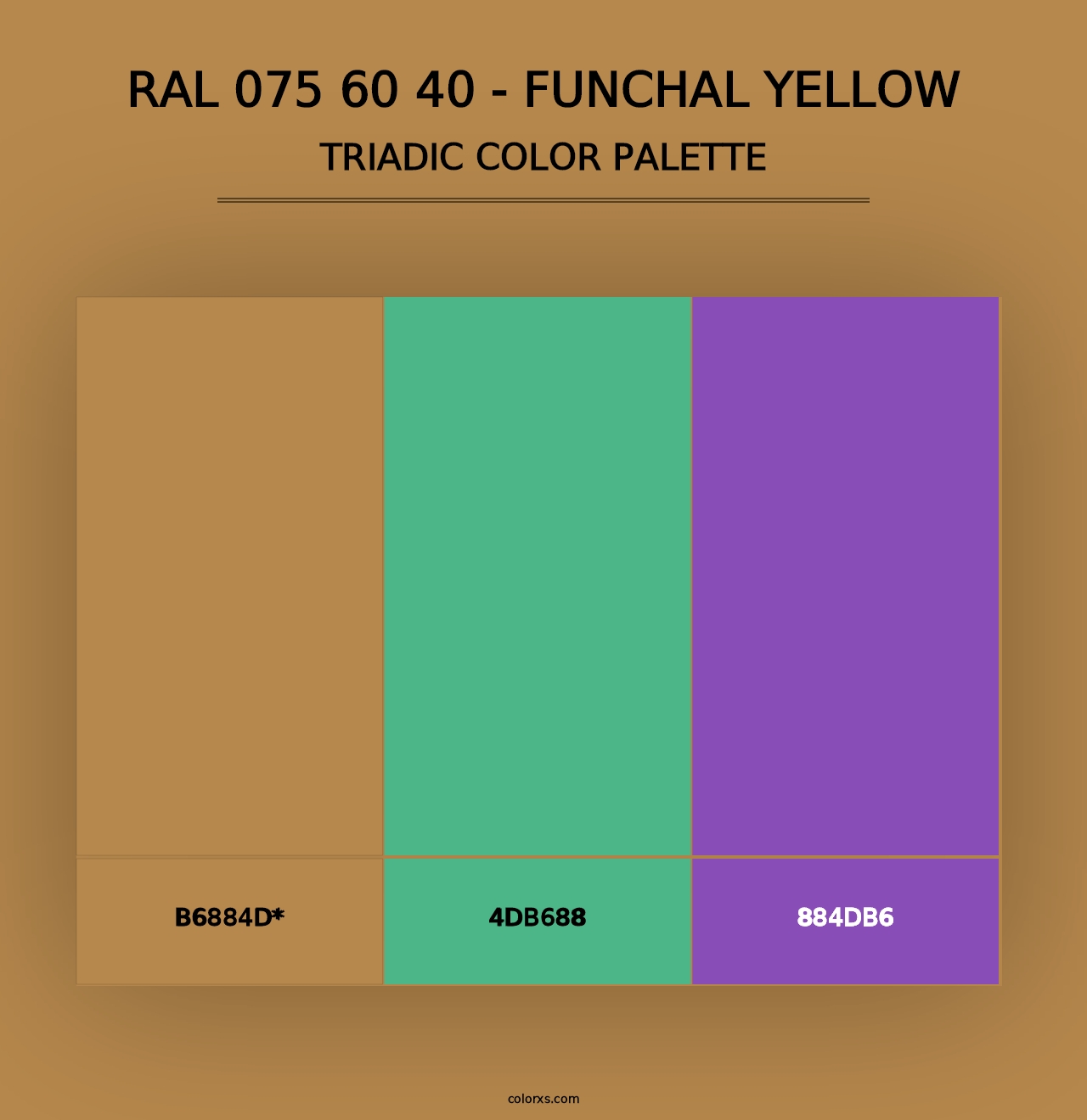 RAL 075 60 40 - Funchal Yellow - Triadic Color Palette