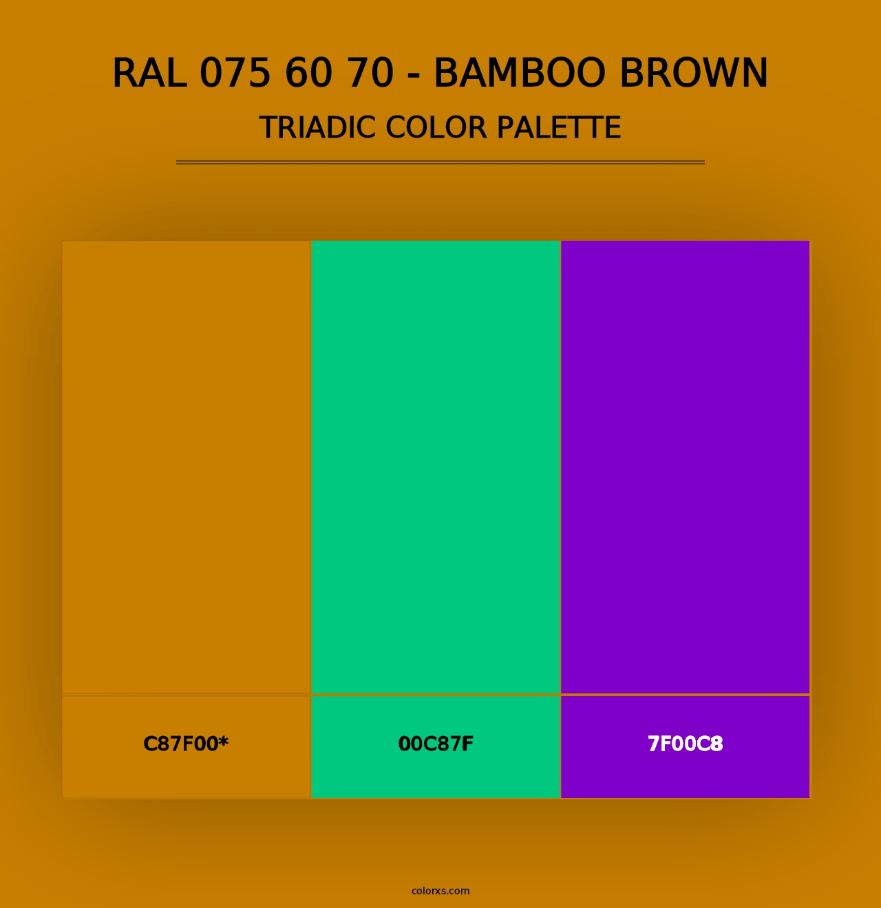 RAL 075 60 70 - Bamboo Brown - Triadic Color Palette