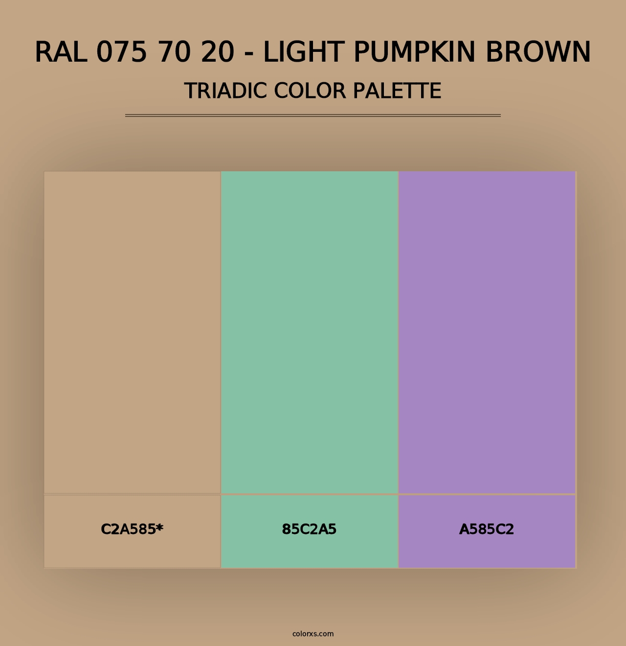 RAL 075 70 20 - Light Pumpkin Brown - Triadic Color Palette