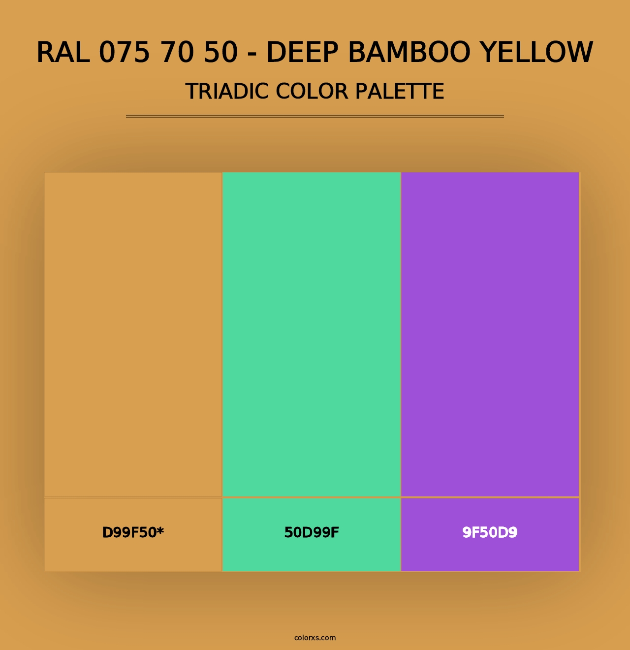 RAL 075 70 50 - Deep Bamboo Yellow - Triadic Color Palette