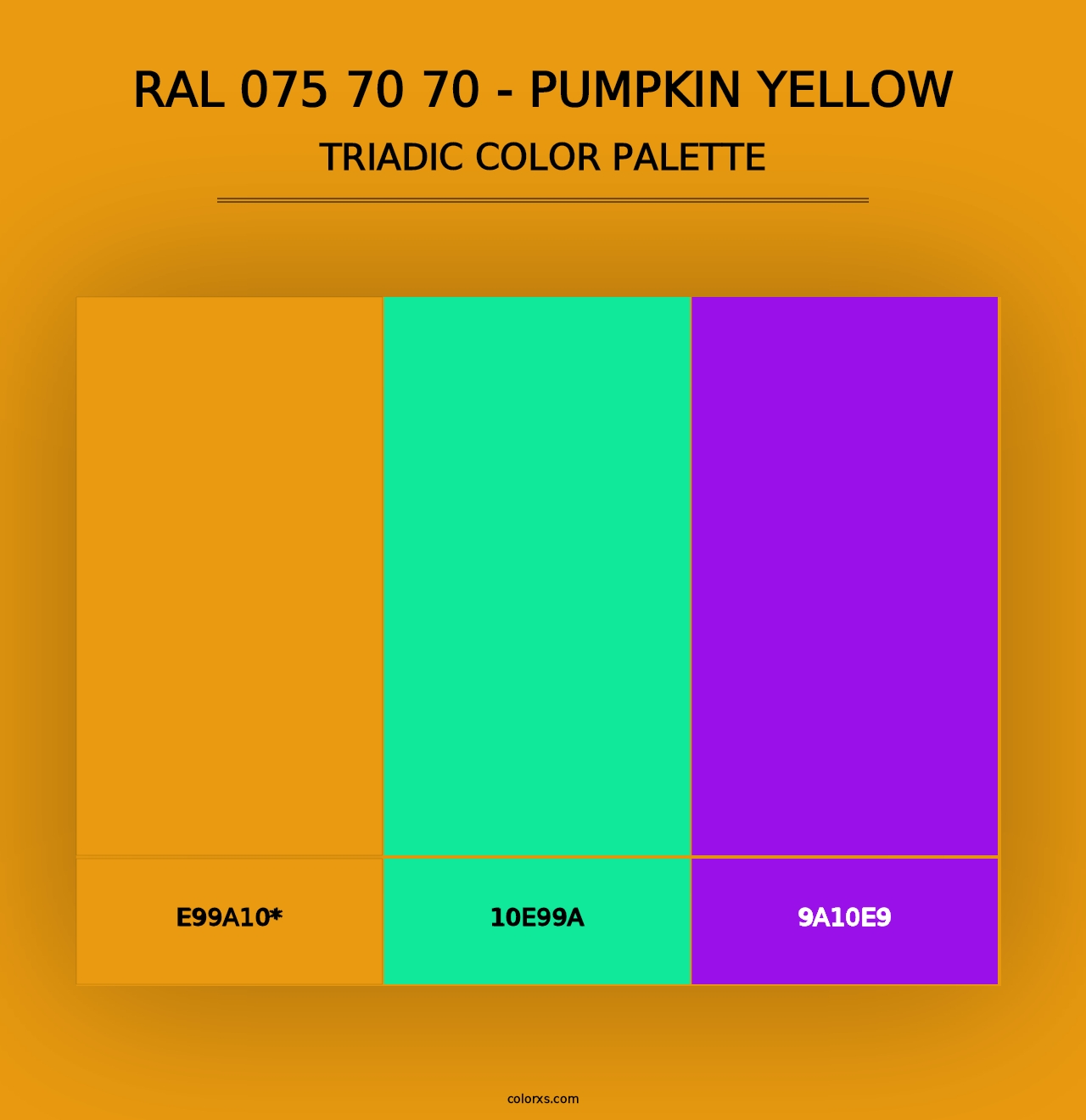 RAL 075 70 70 - Pumpkin Yellow - Triadic Color Palette