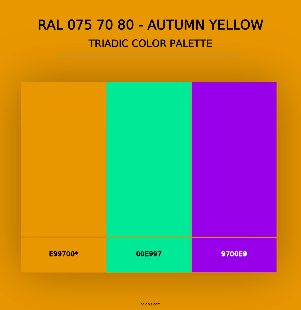 RAL 075 70 80 - Autumn Yellow - Triadic Color Palette