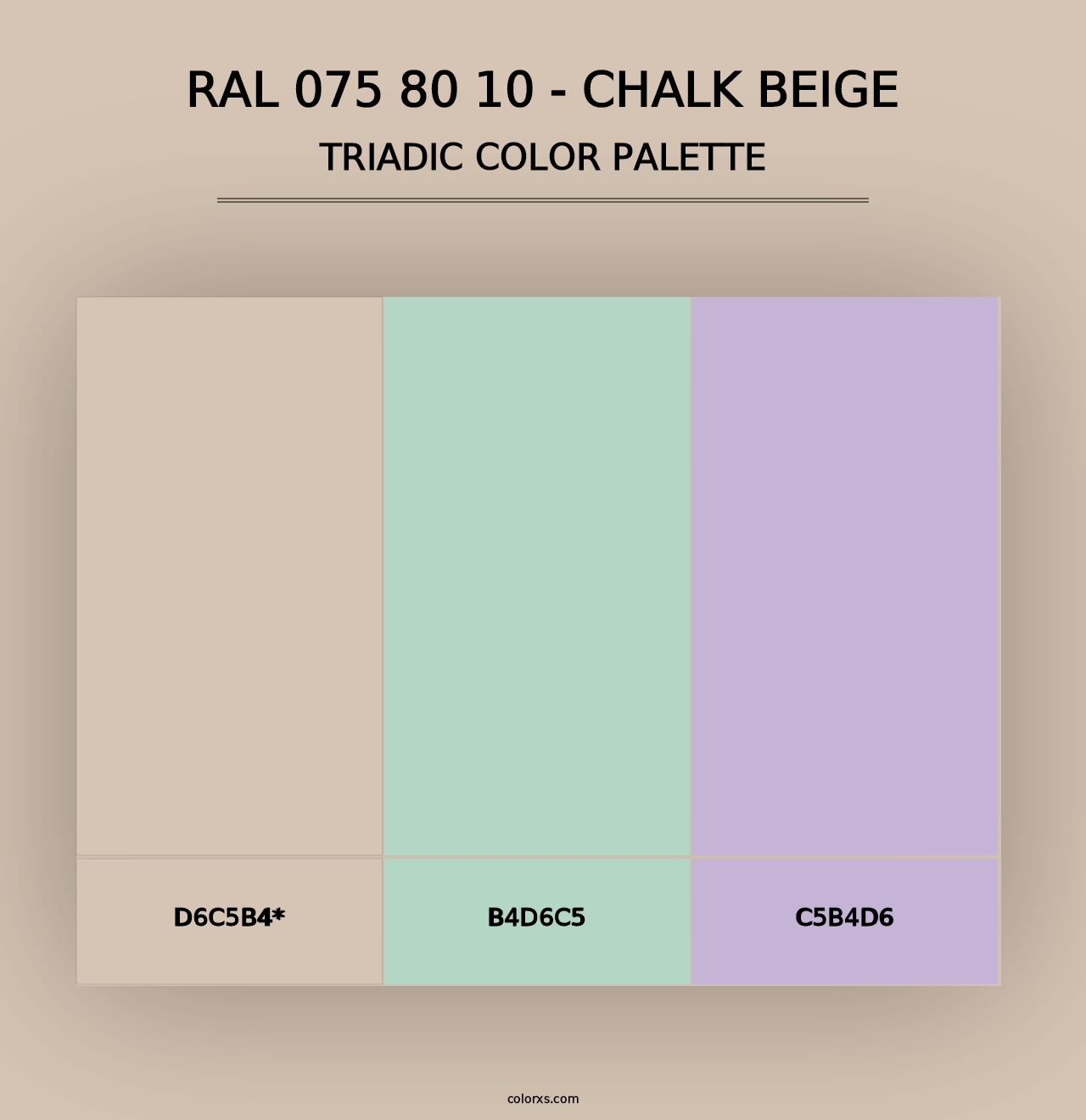 RAL 075 80 10 - Chalk Beige - Triadic Color Palette