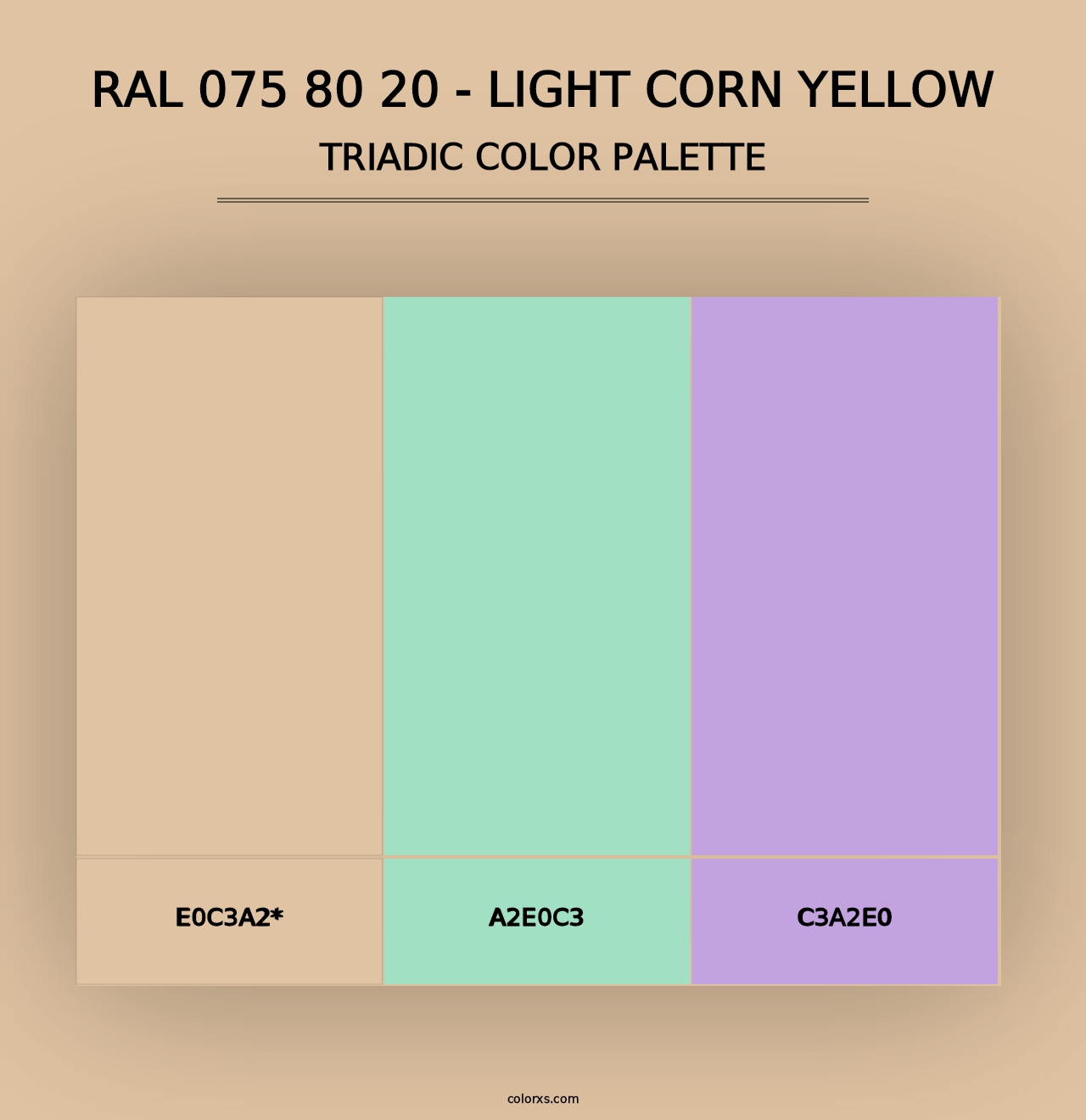 RAL 075 80 20 - Light Corn Yellow - Triadic Color Palette