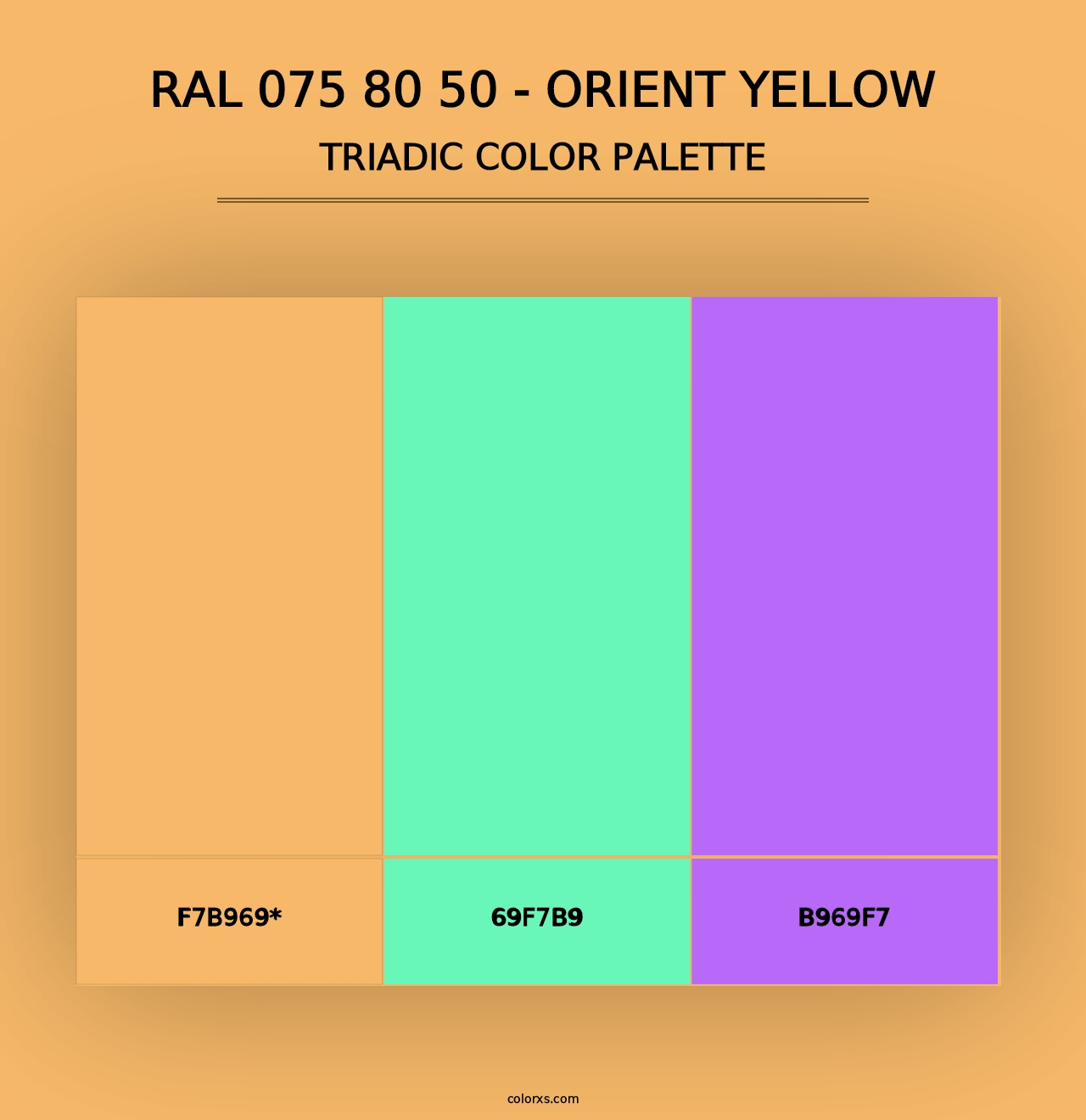 RAL 075 80 50 - Orient Yellow - Triadic Color Palette