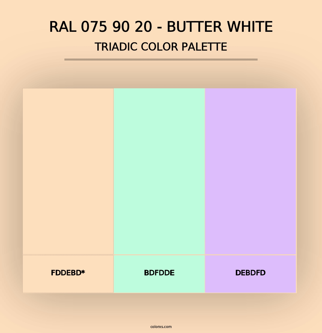 RAL 075 90 20 - Butter White - Triadic Color Palette