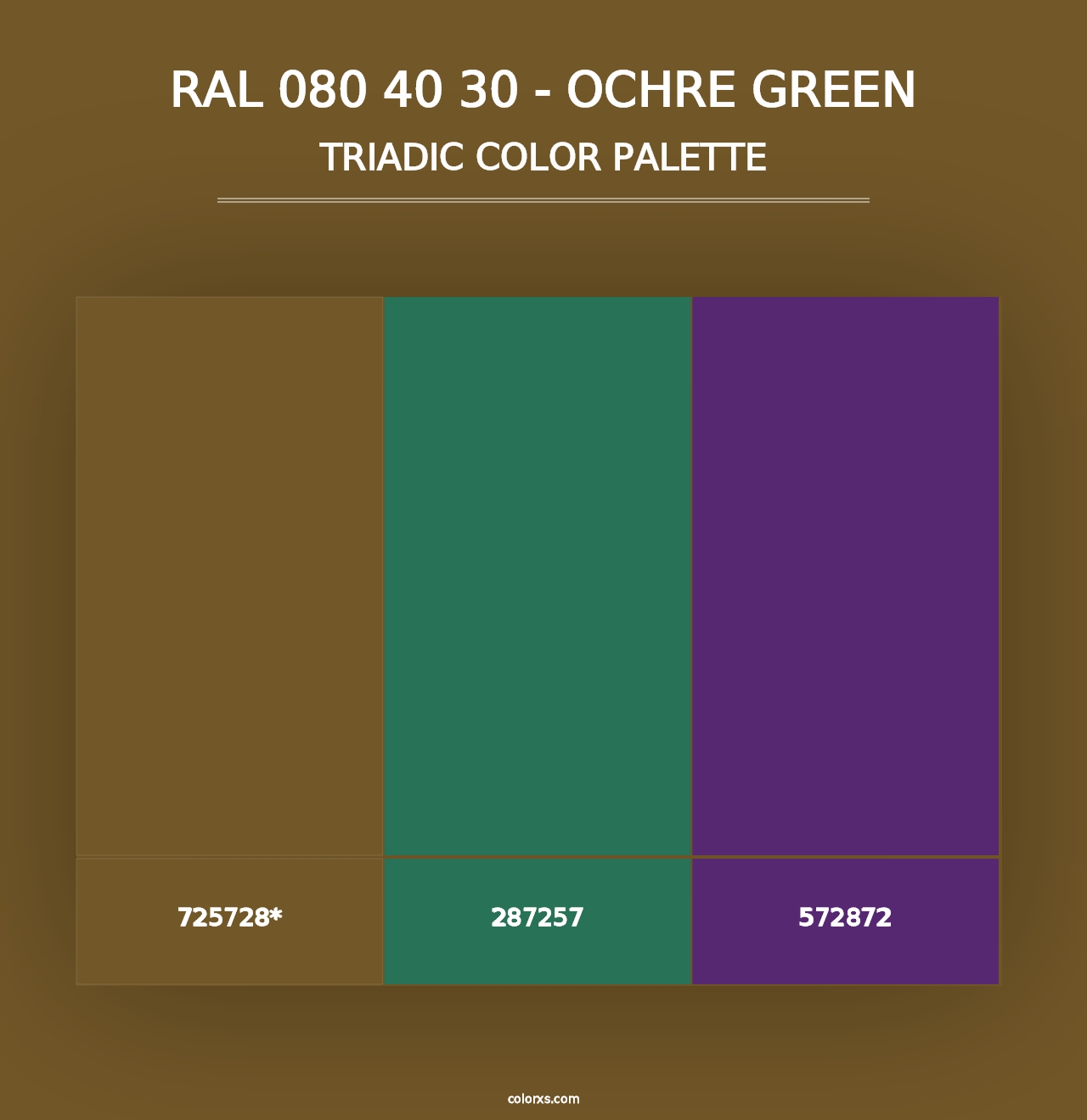 RAL 080 40 30 - Ochre Green - Triadic Color Palette