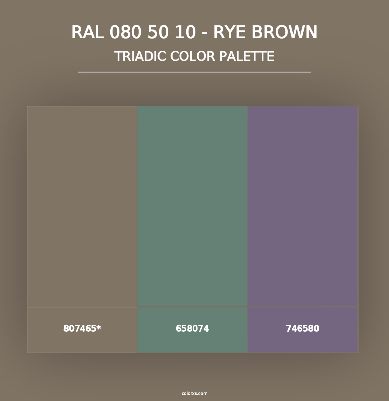 RAL 080 50 10 - Rye Brown - Triadic Color Palette