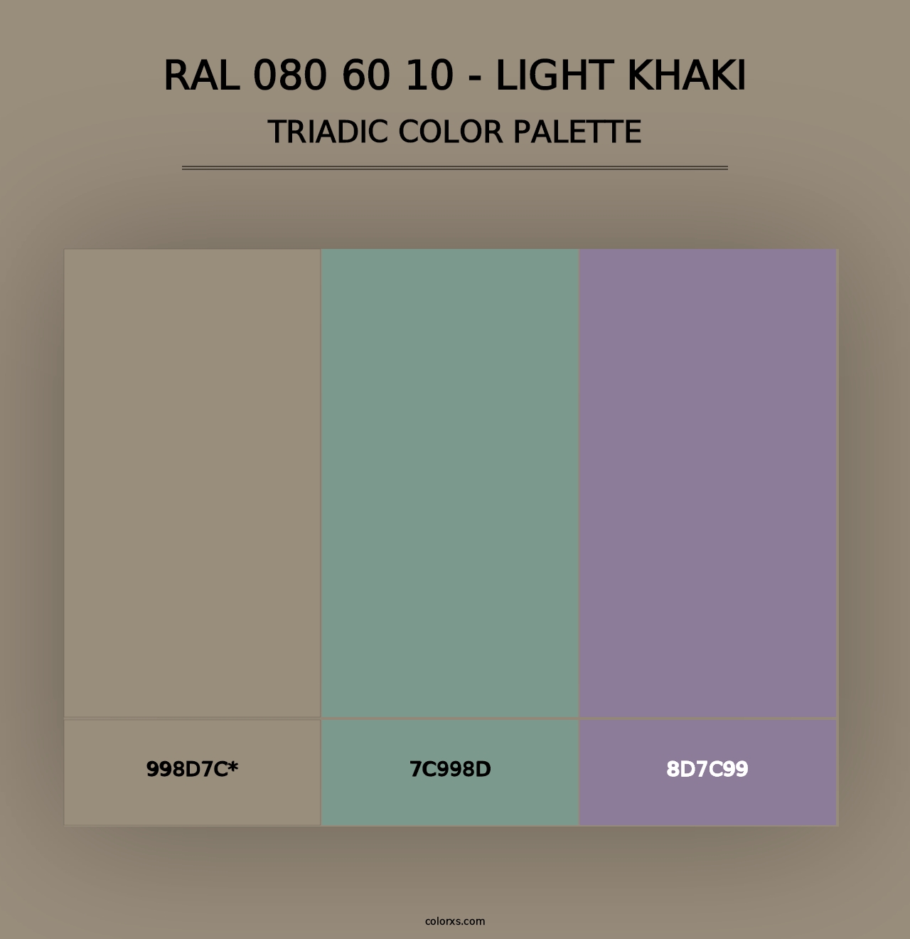 RAL 080 60 10 - Light Khaki - Triadic Color Palette