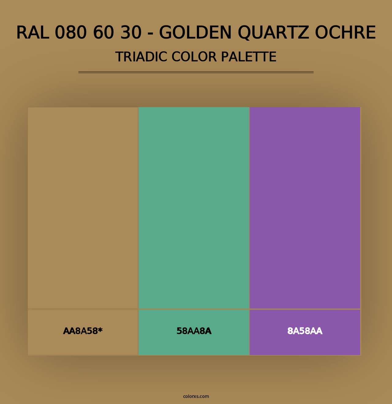 RAL 080 60 30 - Golden Quartz Ochre - Triadic Color Palette