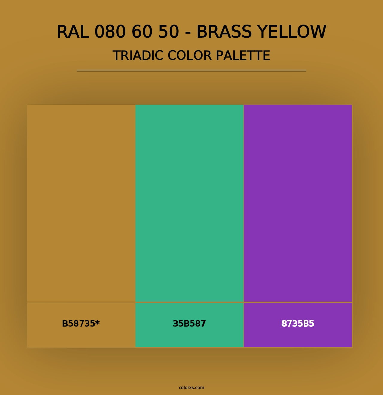 RAL 080 60 50 - Brass Yellow - Triadic Color Palette