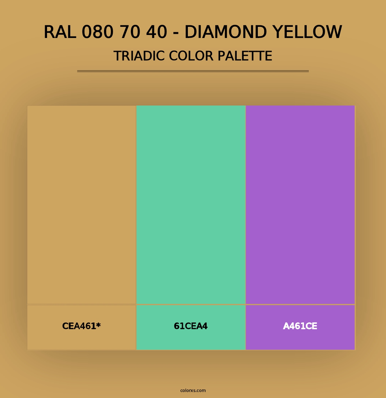 RAL 080 70 40 - Diamond Yellow - Triadic Color Palette