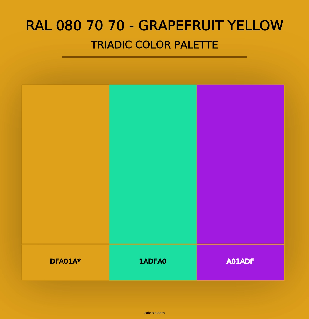 RAL 080 70 70 - Grapefruit Yellow - Triadic Color Palette