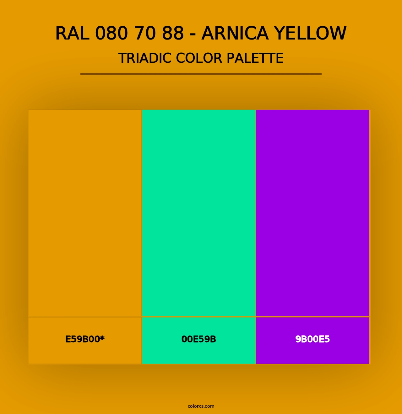 RAL 080 70 88 - Arnica Yellow - Triadic Color Palette