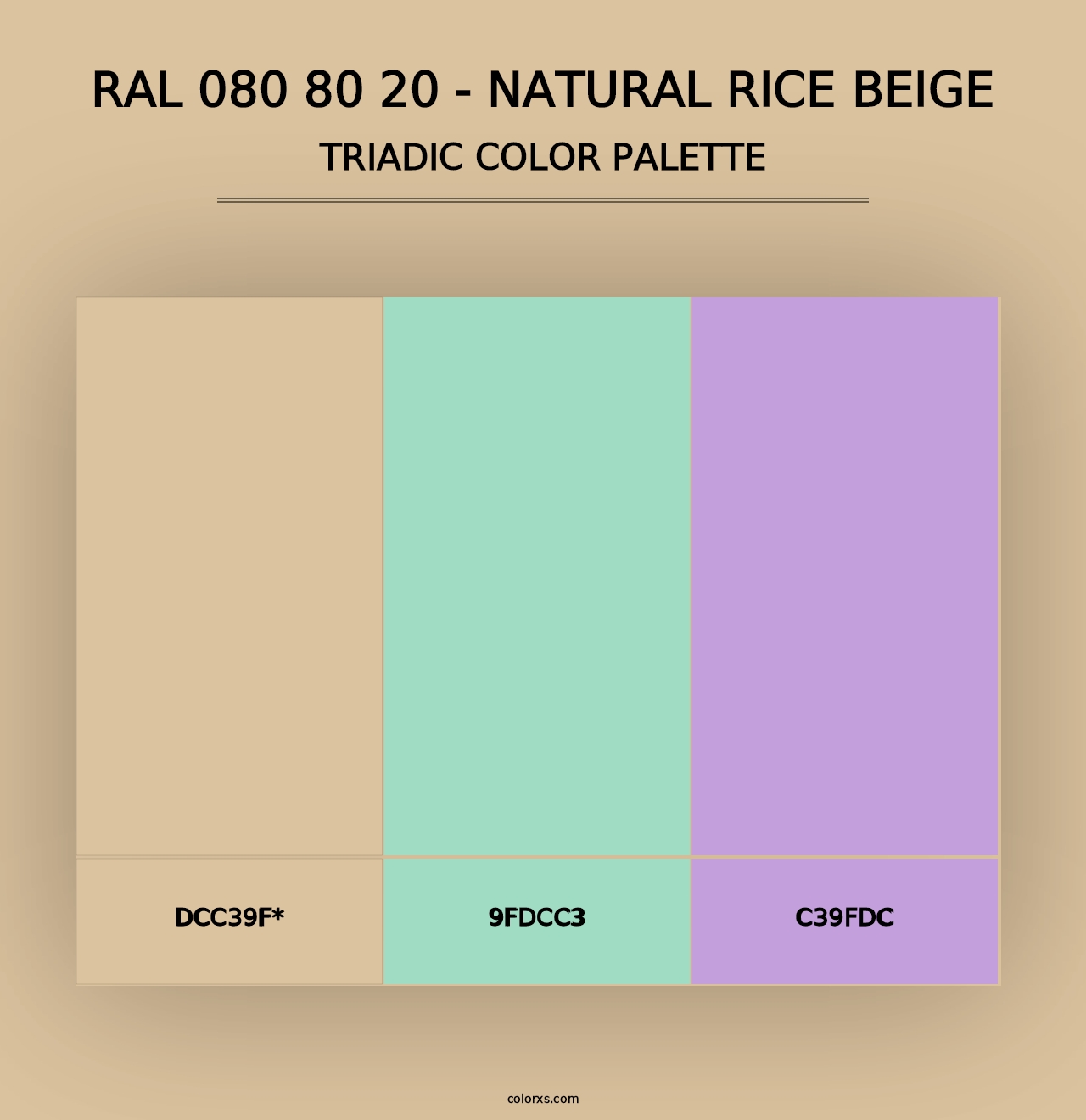 RAL 080 80 20 - Natural Rice Beige - Triadic Color Palette