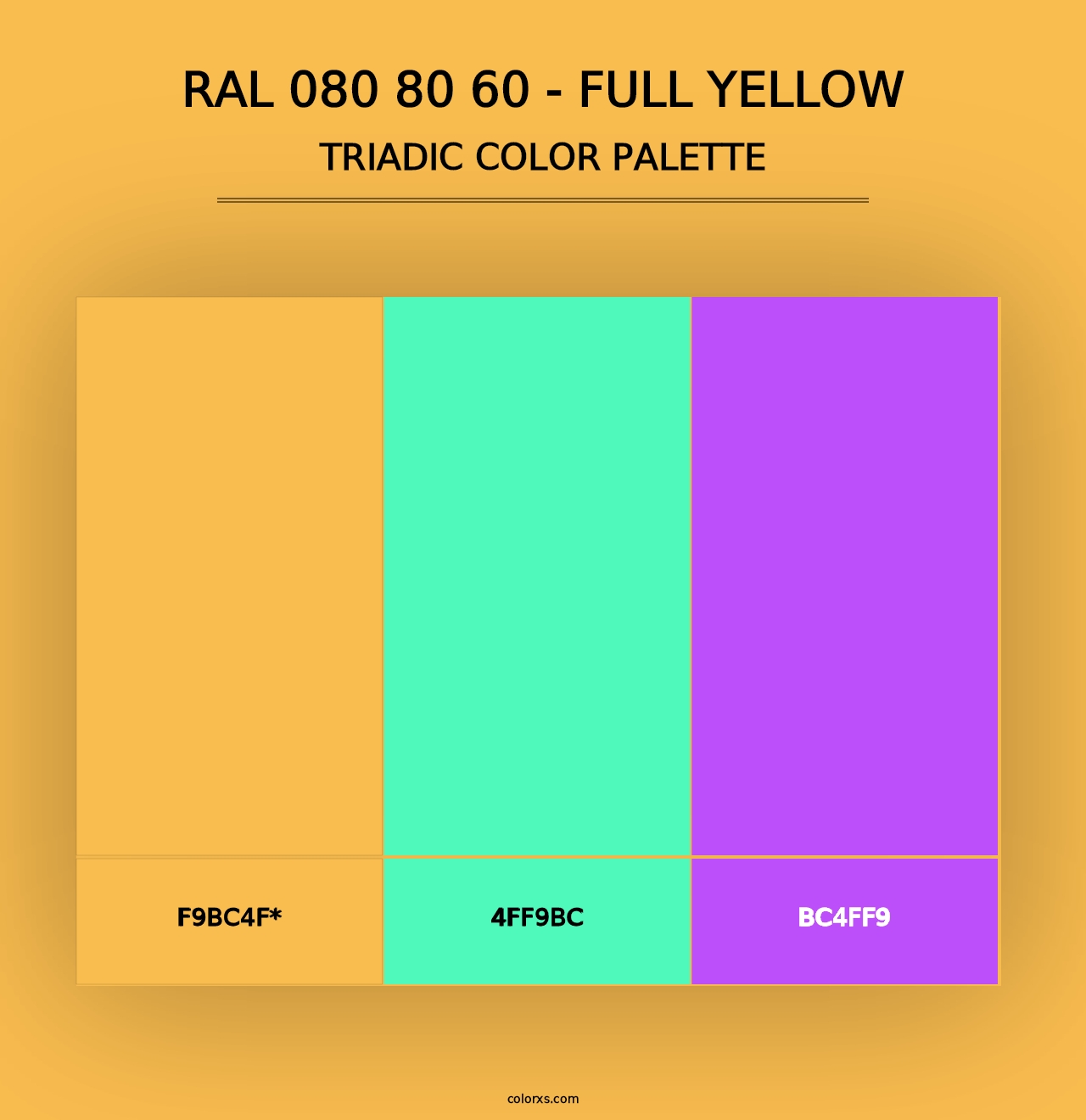 RAL 080 80 60 - Full Yellow - Triadic Color Palette