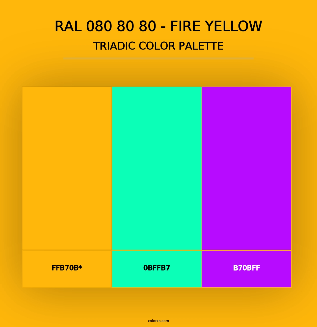 RAL 080 80 80 - Fire Yellow - Triadic Color Palette