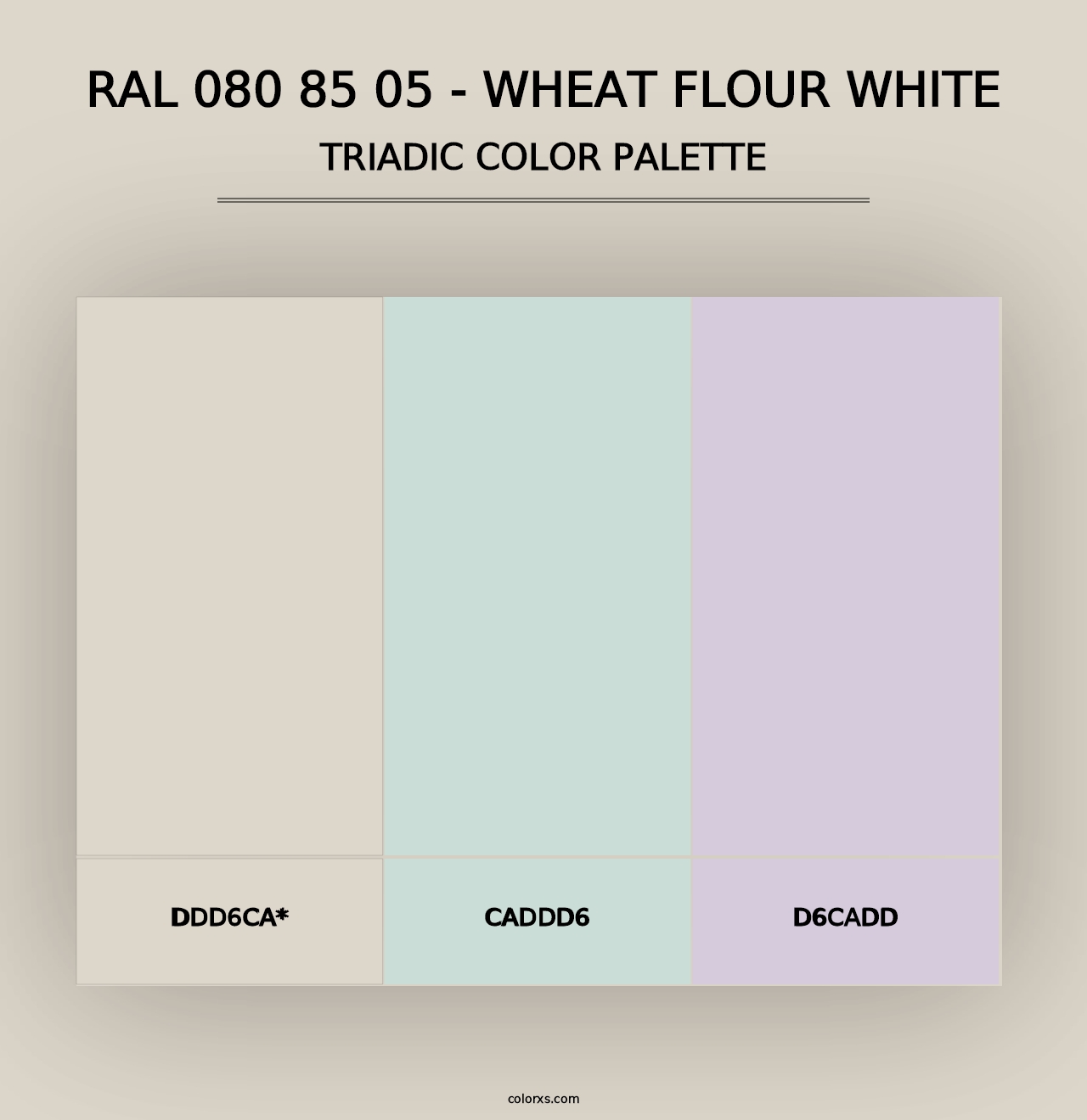 RAL 080 85 05 - Wheat Flour White - Triadic Color Palette