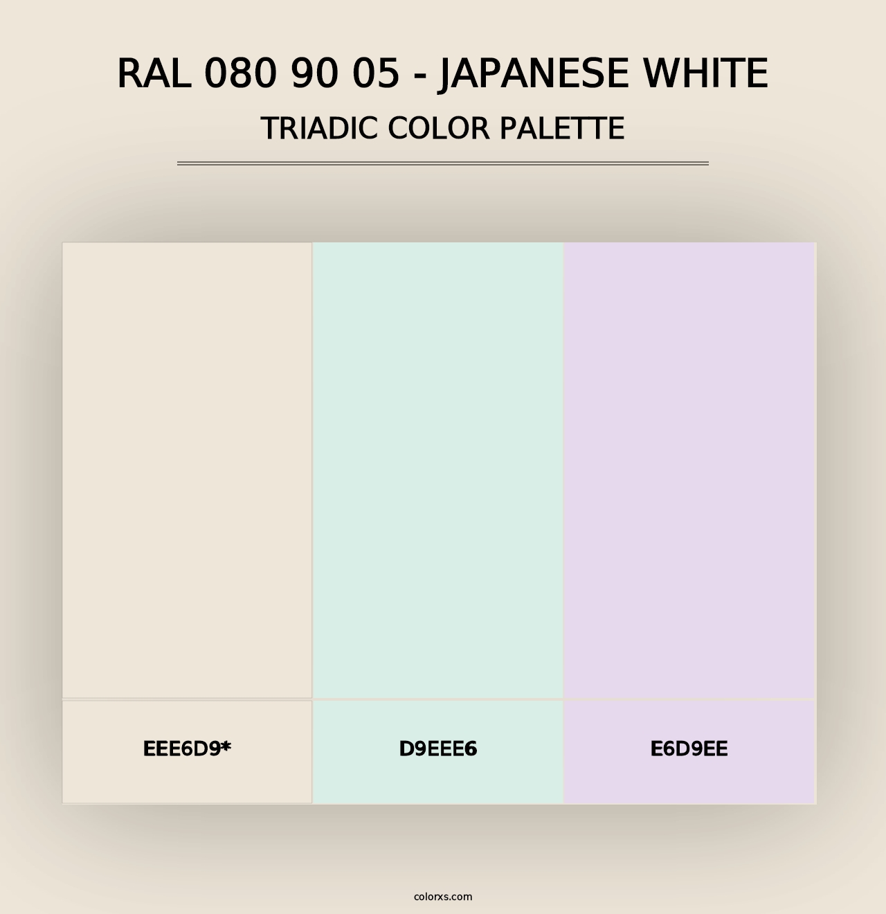 RAL 080 90 05 - Japanese White - Triadic Color Palette