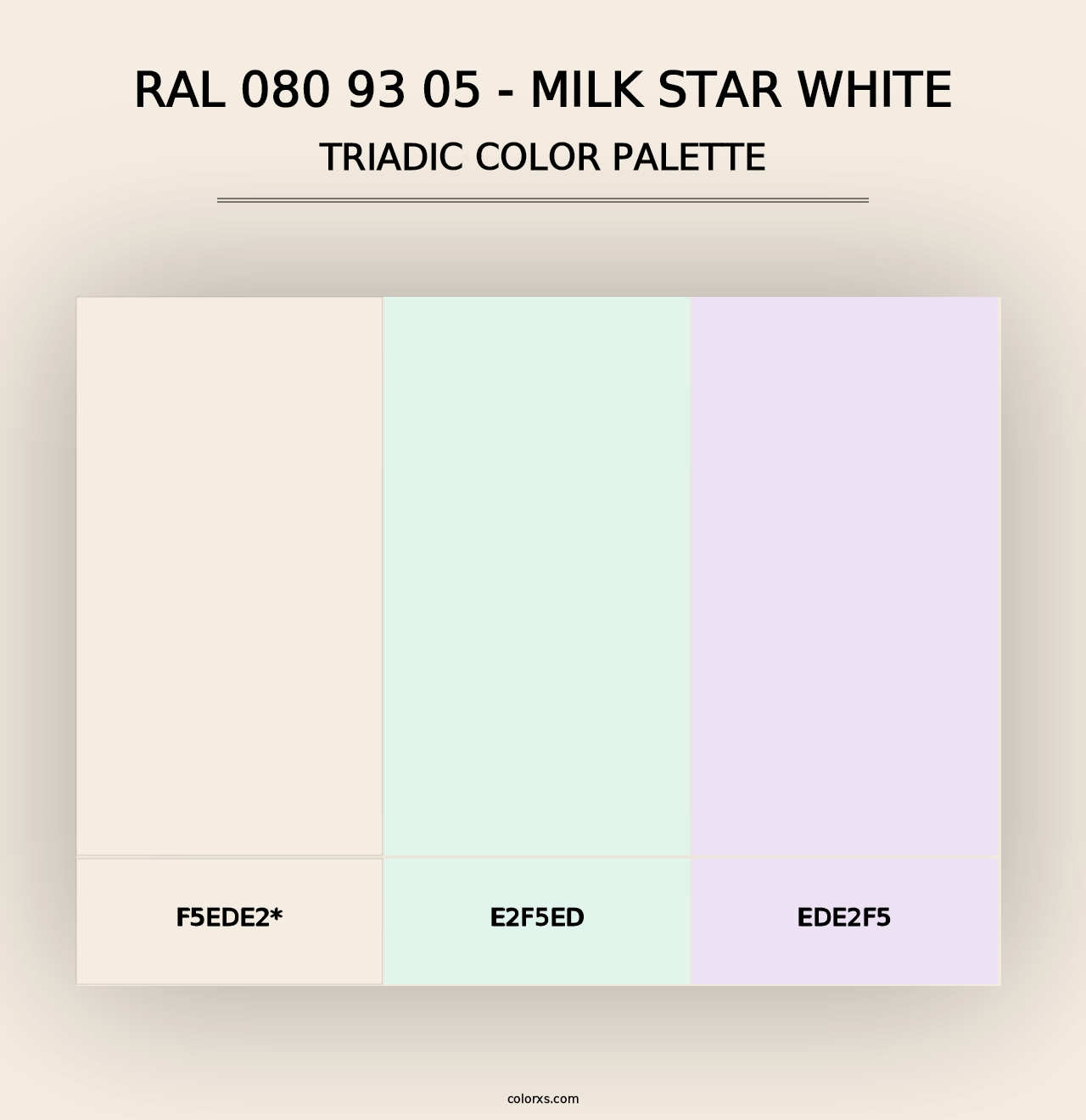 RAL 080 93 05 - Milk Star White - Triadic Color Palette