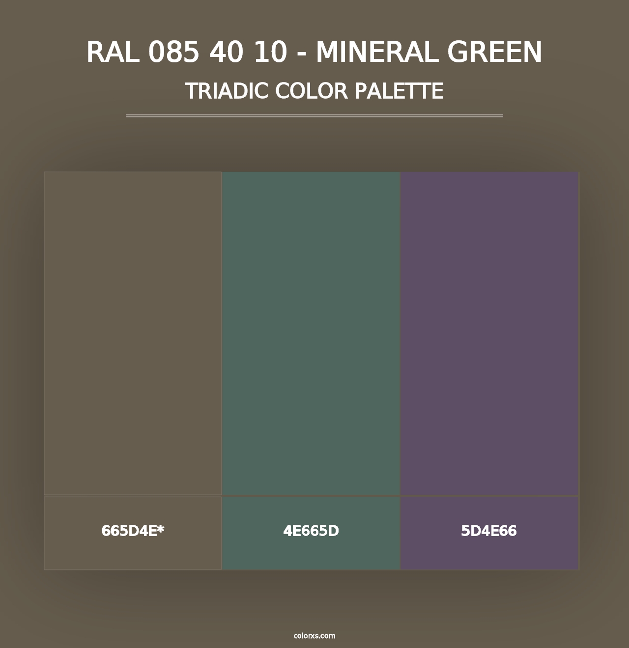 RAL 085 40 10 - Mineral Green - Triadic Color Palette