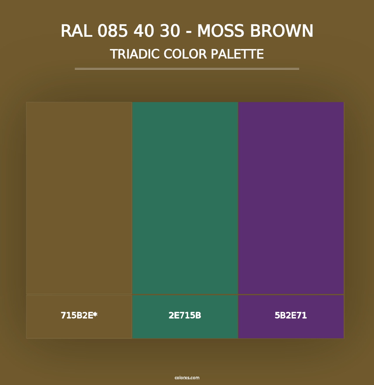 RAL 085 40 30 - Moss Brown - Triadic Color Palette