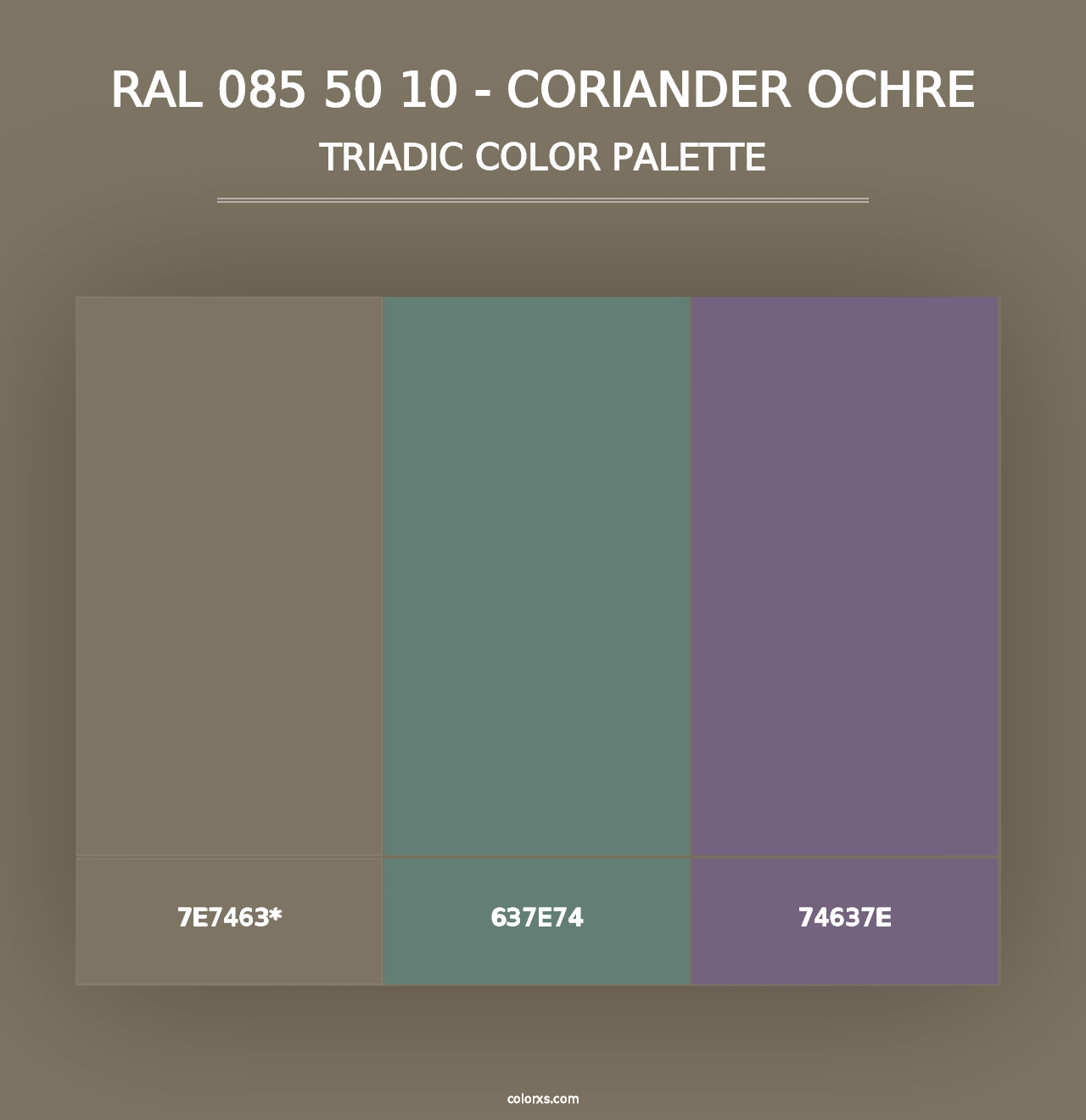 RAL 085 50 10 - Coriander Ochre - Triadic Color Palette