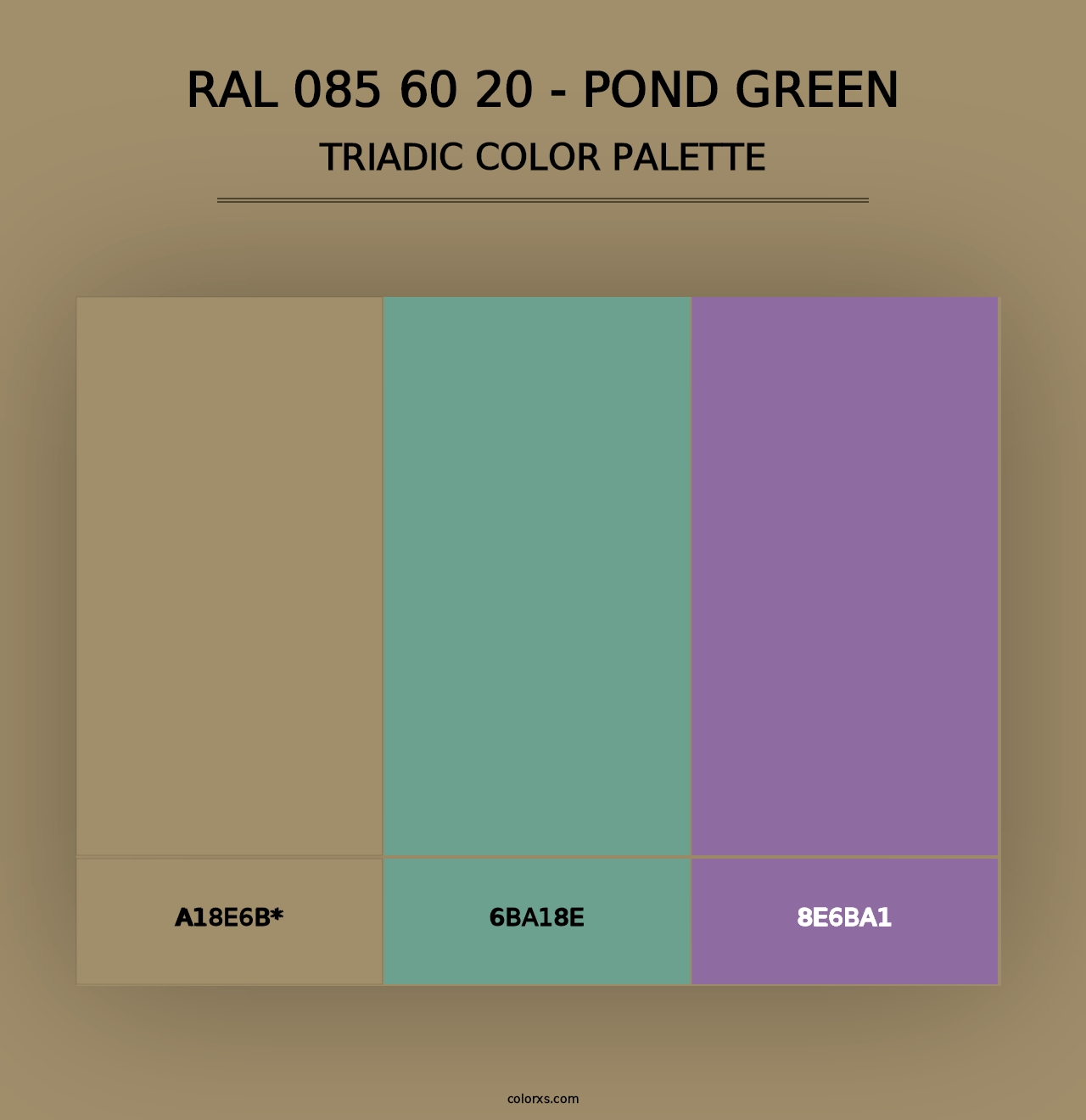 RAL 085 60 20 - Pond Green - Triadic Color Palette