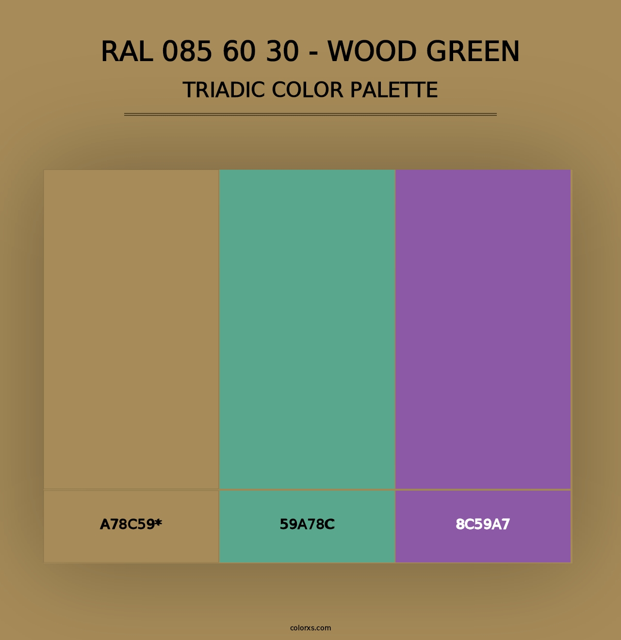 RAL 085 60 30 - Wood Green - Triadic Color Palette