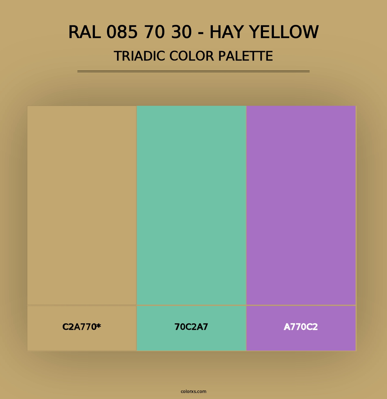 RAL 085 70 30 - Hay Yellow - Triadic Color Palette