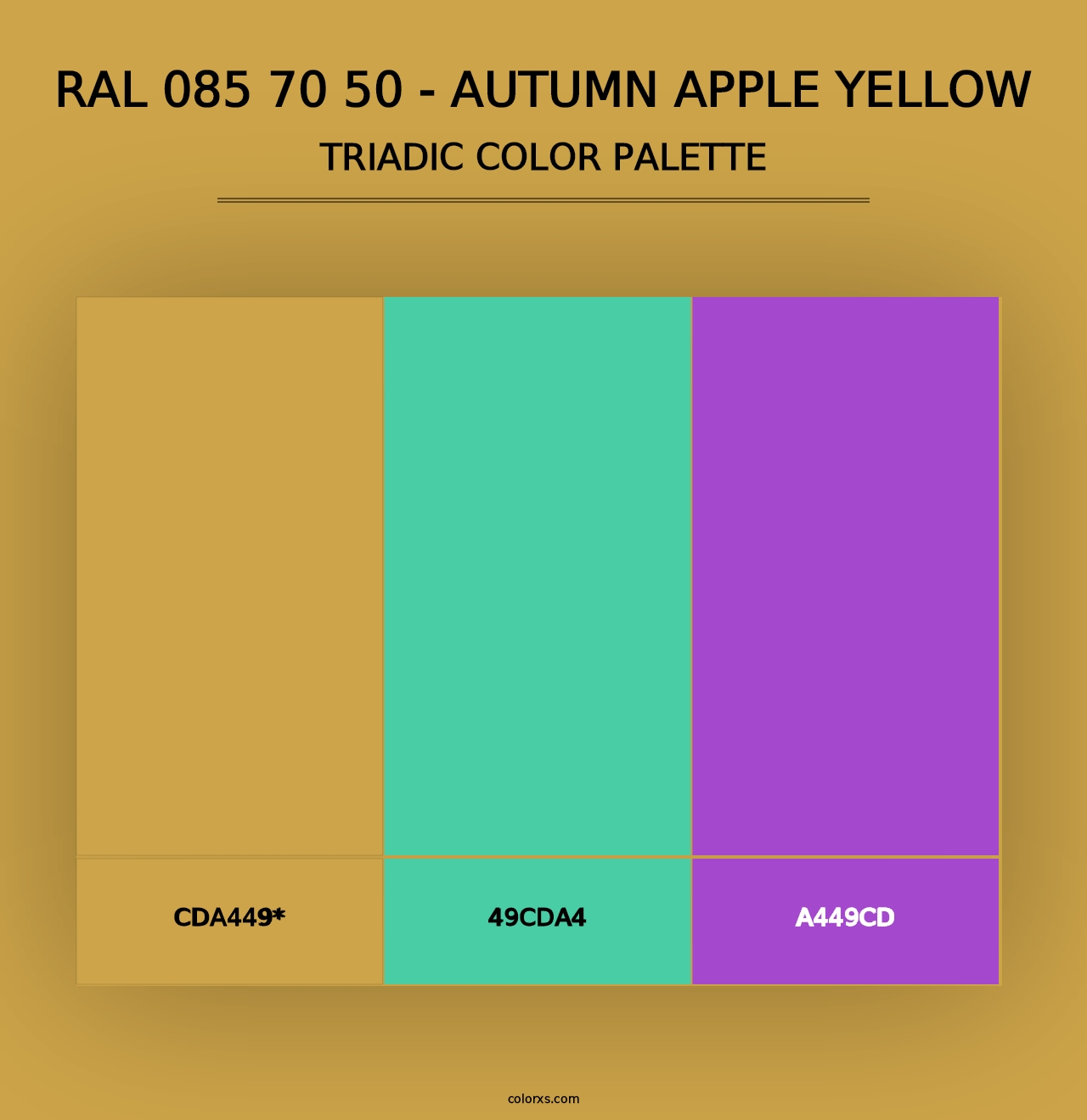 RAL 085 70 50 - Autumn Apple Yellow - Triadic Color Palette