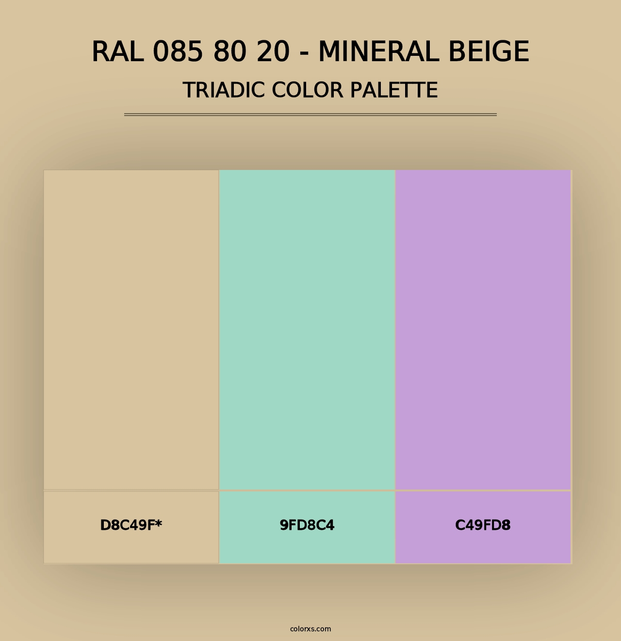 RAL 085 80 20 - Mineral Beige - Triadic Color Palette