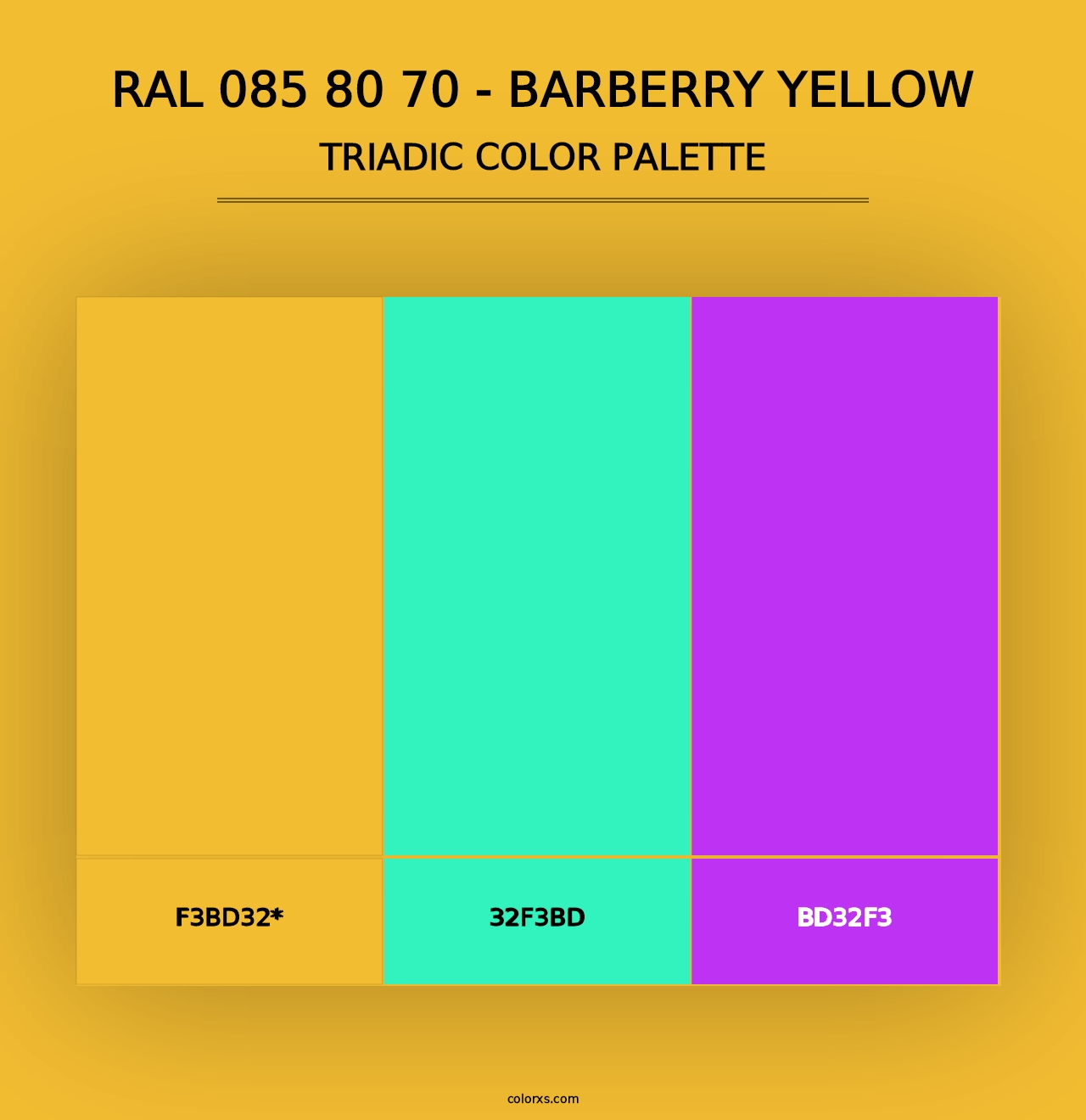 RAL 085 80 70 - Barberry Yellow - Triadic Color Palette