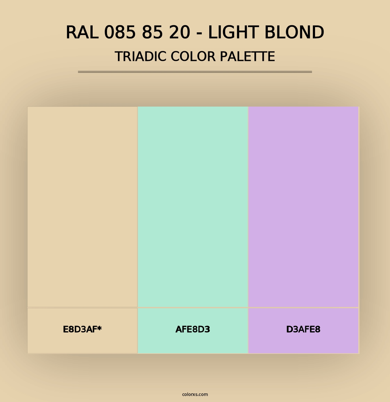 RAL 085 85 20 - Light Blond - Triadic Color Palette