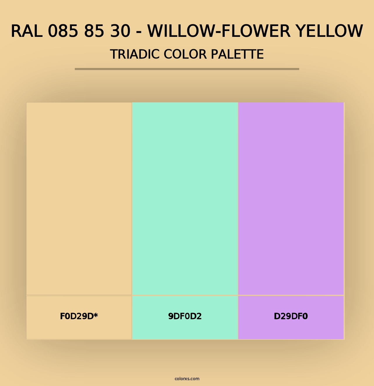 RAL 085 85 30 - Willow-Flower Yellow - Triadic Color Palette