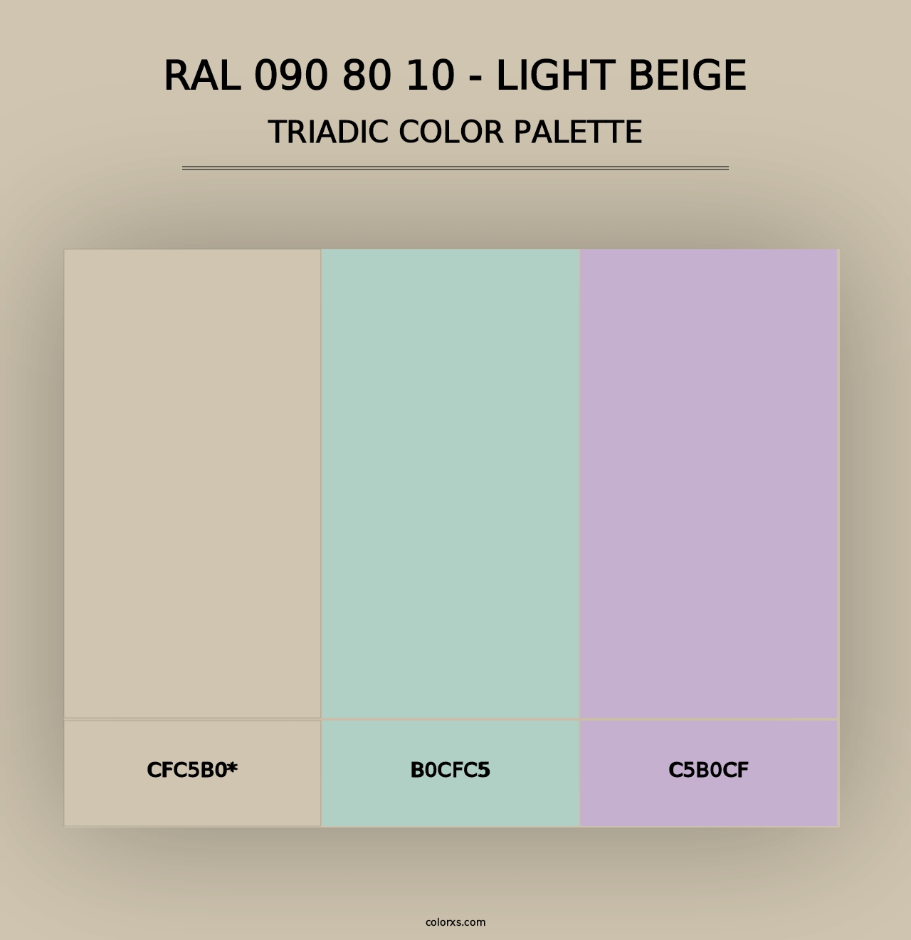 RAL 090 80 10 - Light Beige - Triadic Color Palette