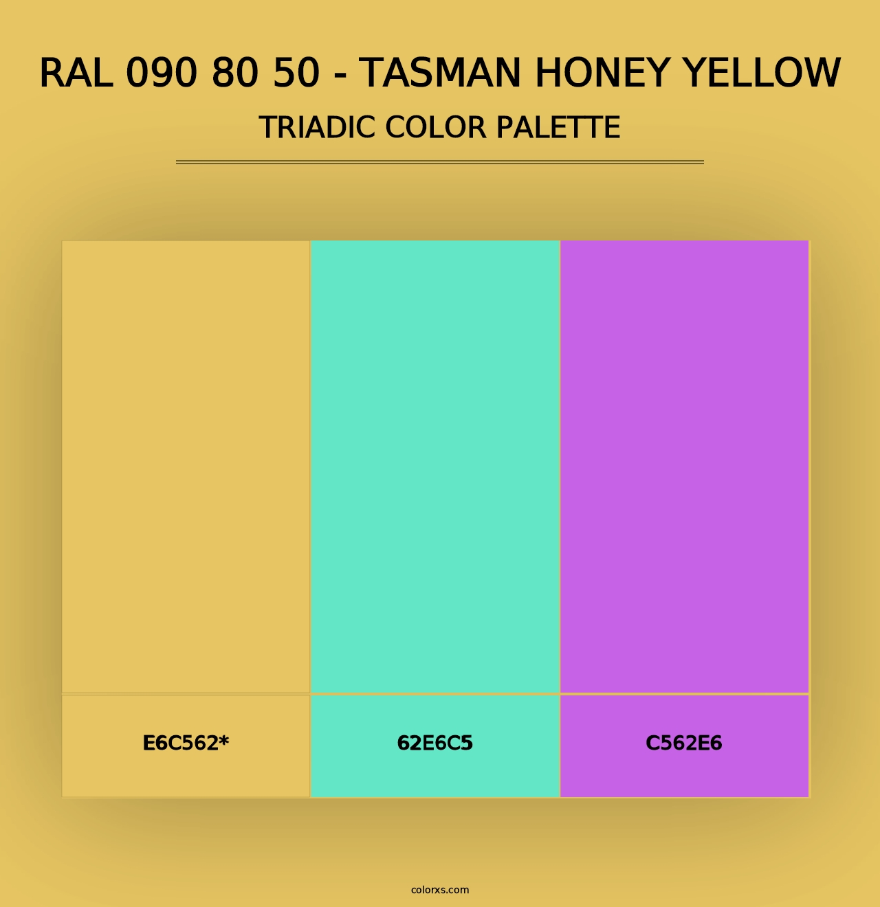 RAL 090 80 50 - Tasman Honey Yellow - Triadic Color Palette