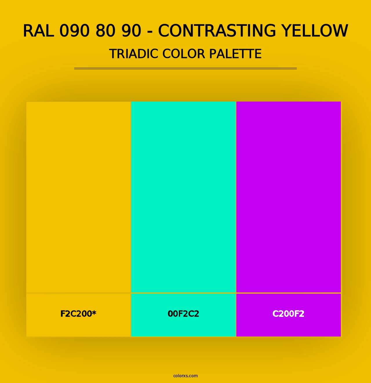 RAL 090 80 90 - Contrasting Yellow - Triadic Color Palette