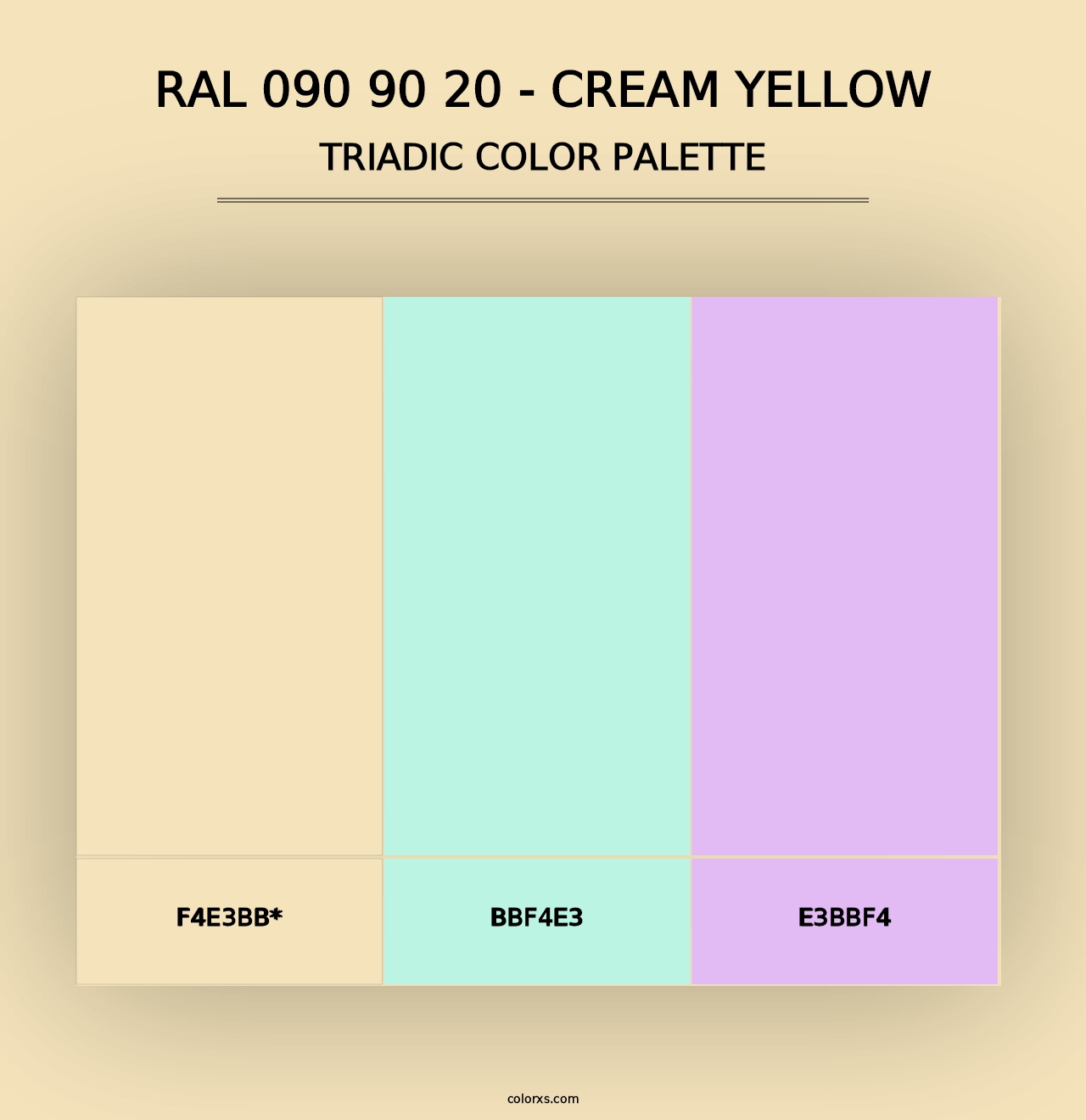 RAL 090 90 20 - Cream Yellow - Triadic Color Palette